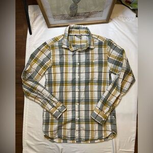 Mens The North Face size small yellow/green Hayden Pass 2.0 plaid button up
